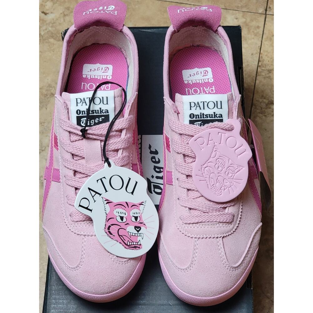 Fashion Sneakers Women 8 Pink Suede Lace Up Onitsuka Tiger Casual Shoe Retro Y2K - Picture 2 of 12